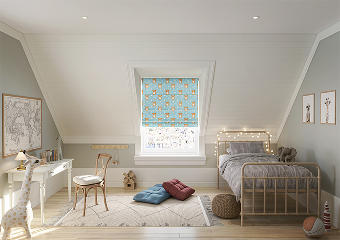 Teddy Trails, Baby Blue - Twist&Fit Roman Blind - Image 8